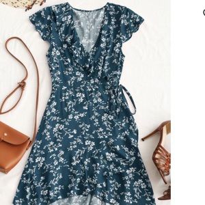 Floral mini wrap dress